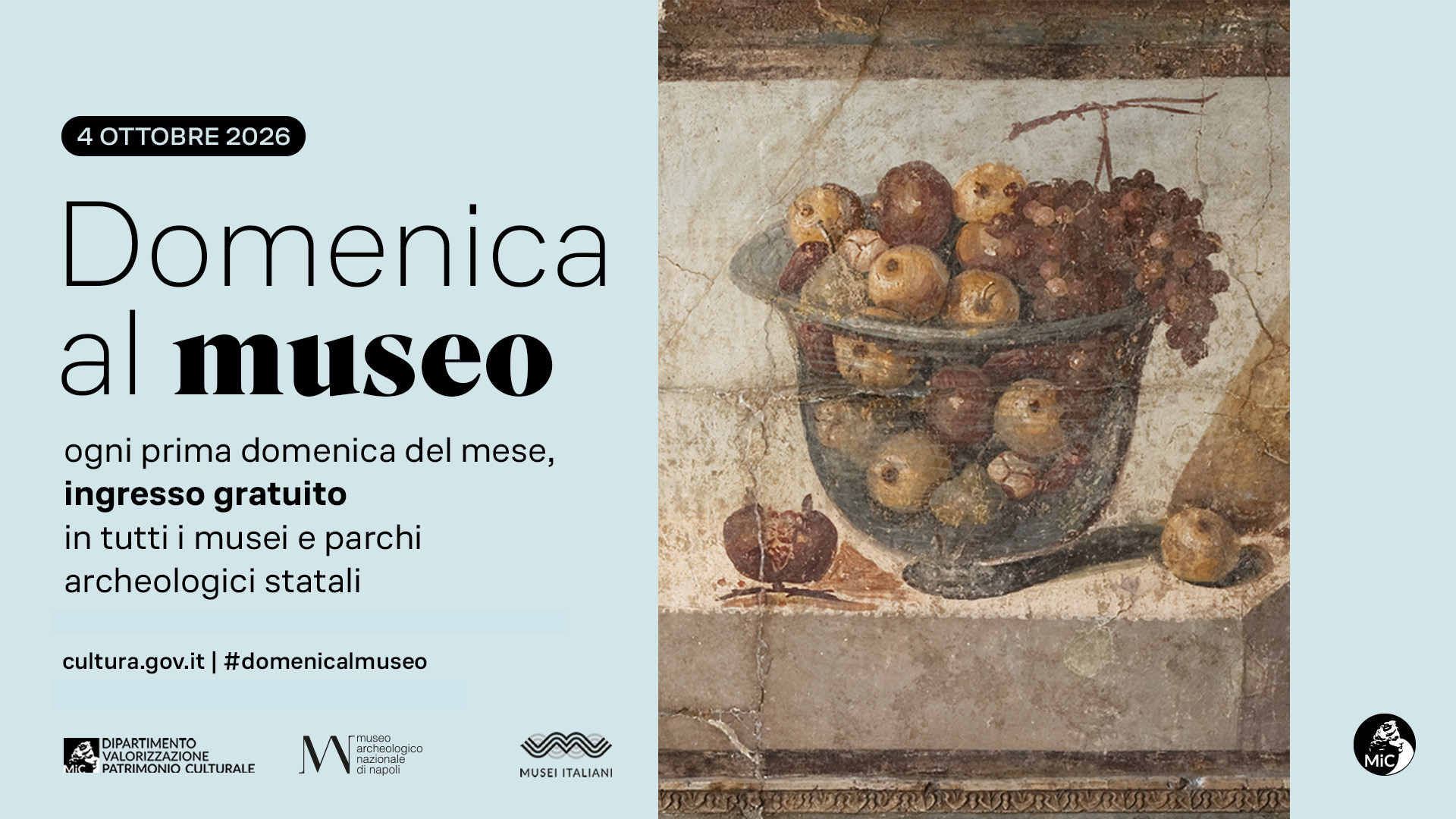 Domenica al MANN 4 ottobre 2026